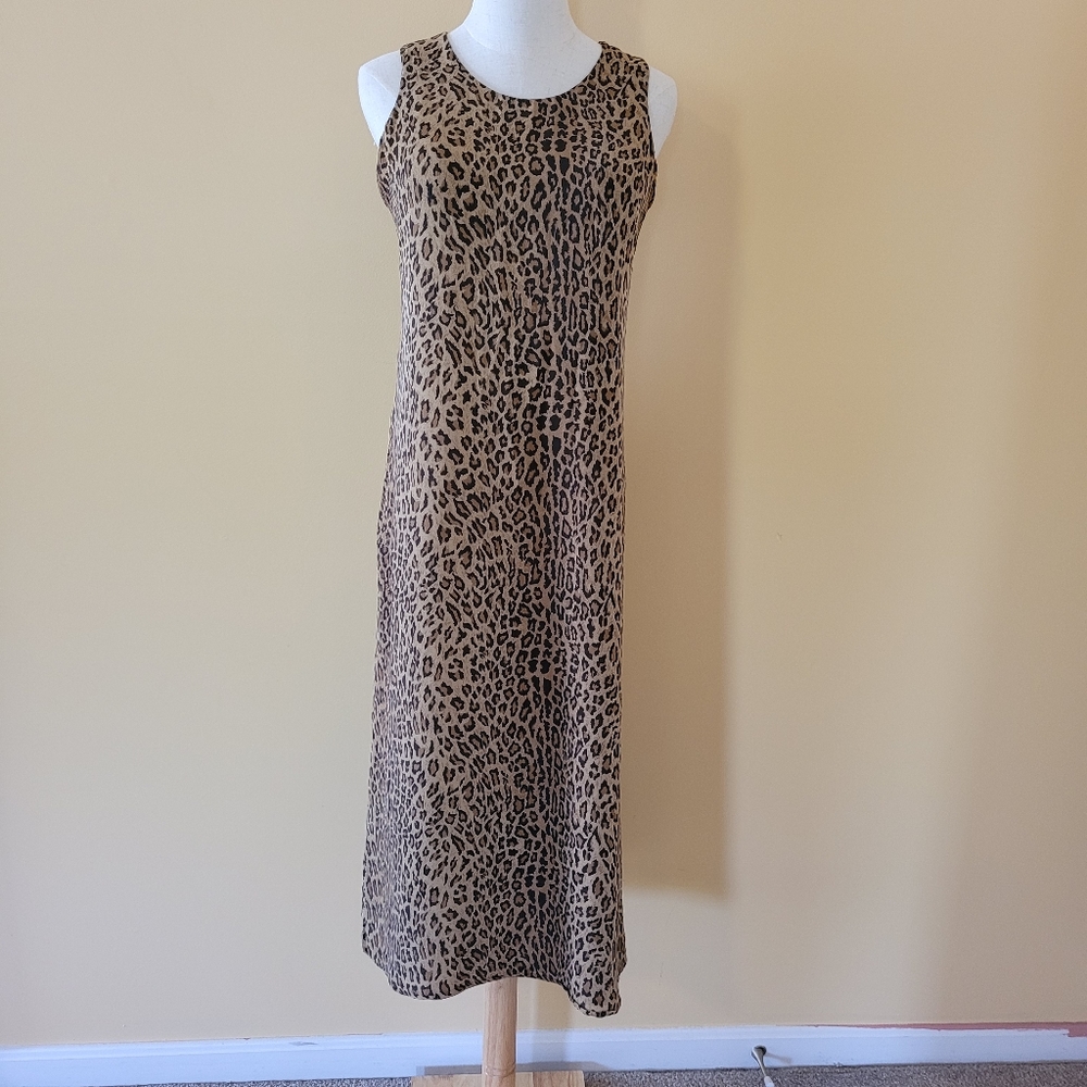 Lauren Ralph Lauren Leopard Silk Maxi Dress Sz 6P